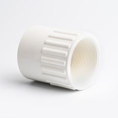 White Adaptor Socket - Female Plain /Female Thread