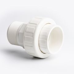 White Male-Threaded Socket Union