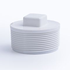 1 1/2" White Threaded Plug