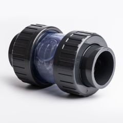 Clear Body - PVC Check Valve Plain Socket 2lbs Spring D/U