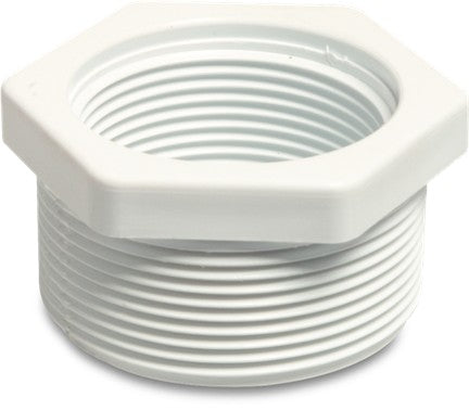 White Threaded Reducer - 2" to 1 1/2"